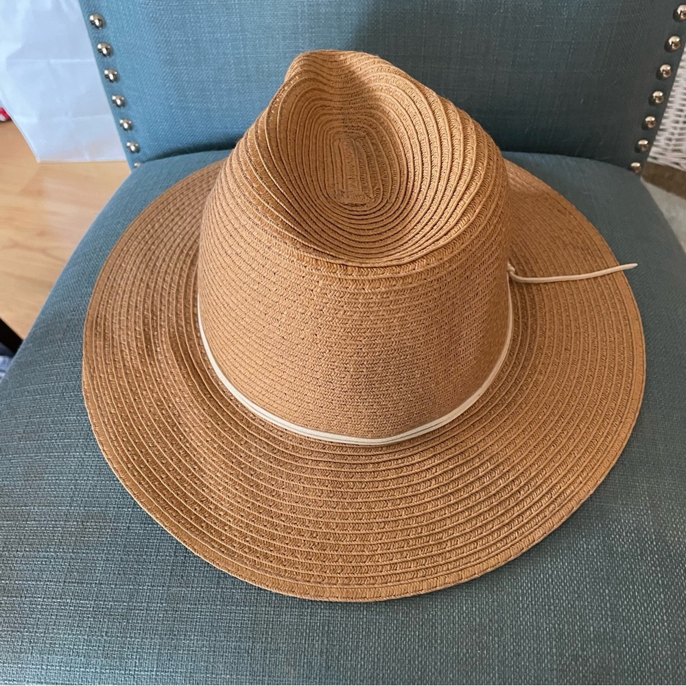 Gigi Pip Straw Wide Brim Fedora Hat - Picture 2 of 5